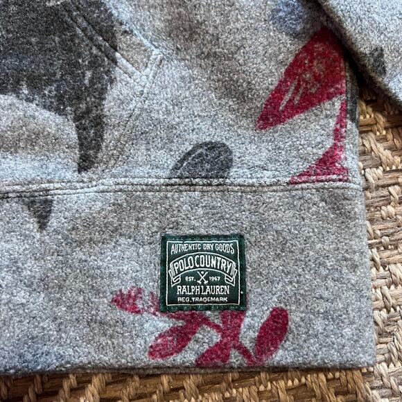 POLO COUNTRY RALPH LAUREN BRUSHED FLEECE PRINTED GRAPHIC HOODIE. NEW WITH TAGS.M - Picture 6 of 8